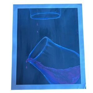 signed Original Art Painting Print Impressionist Moody "My empty cup" Leila Ward